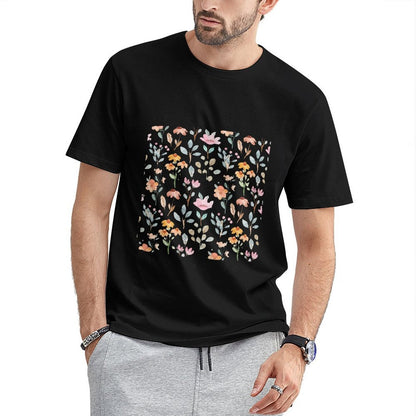 Inkmay Casual Cotton T-shirt Floral Pattern With Soft Colors And Unisex T-shirtComfortLine Premium Finish T-Shirt