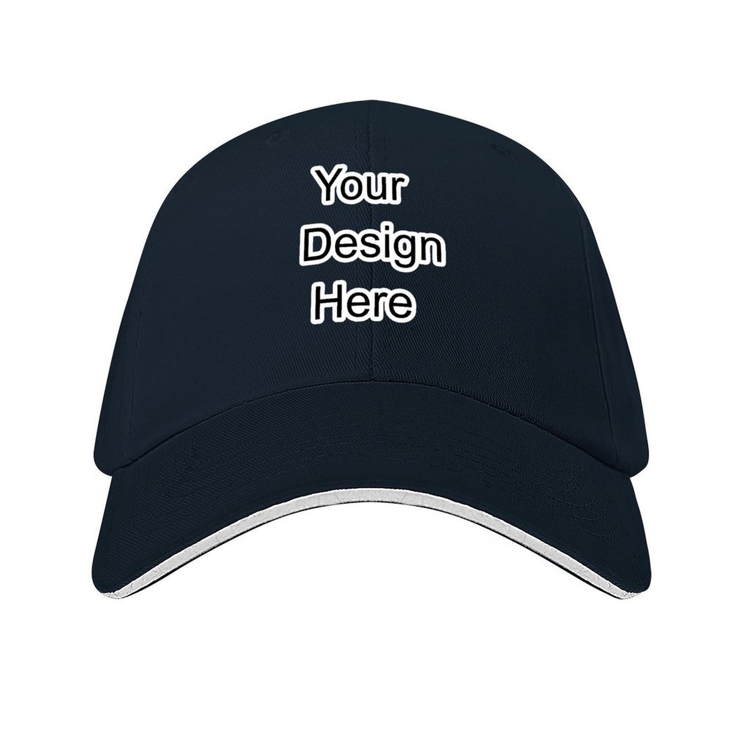 Custom dark navy blue sandwich baseball cap
