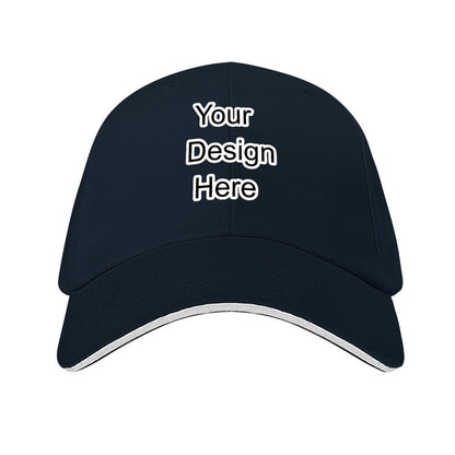 Custom dark navy blue sandwich baseball cap
