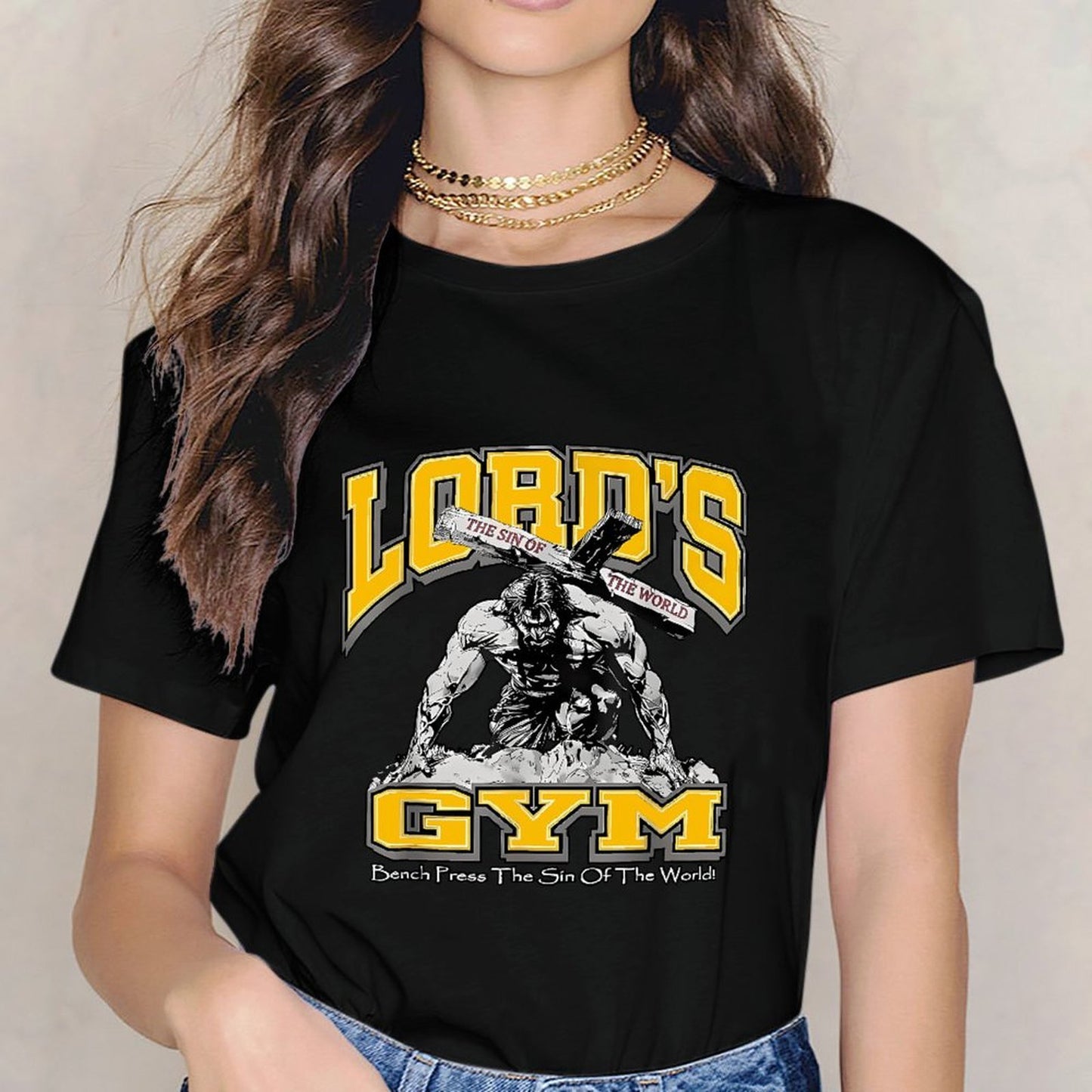 Inkmay Casual Cotton T-shirt Lord S Gym Sin Of World Unisex T-shirtHeavyweight TrueFit T-Shirt