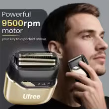 Ufree Electric Razor for Men, Foil Shaver with 2 Foil Heads, IPX7 Waterproof Electric Shaver, Wet Dry Cordless Razor, Chargeable