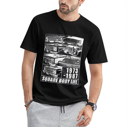 Inkmay Casual Cotton T-shirt Square Body Life Print Pattern Art Unisex T-shirtSoftstyle EverydayFit T-Shirt