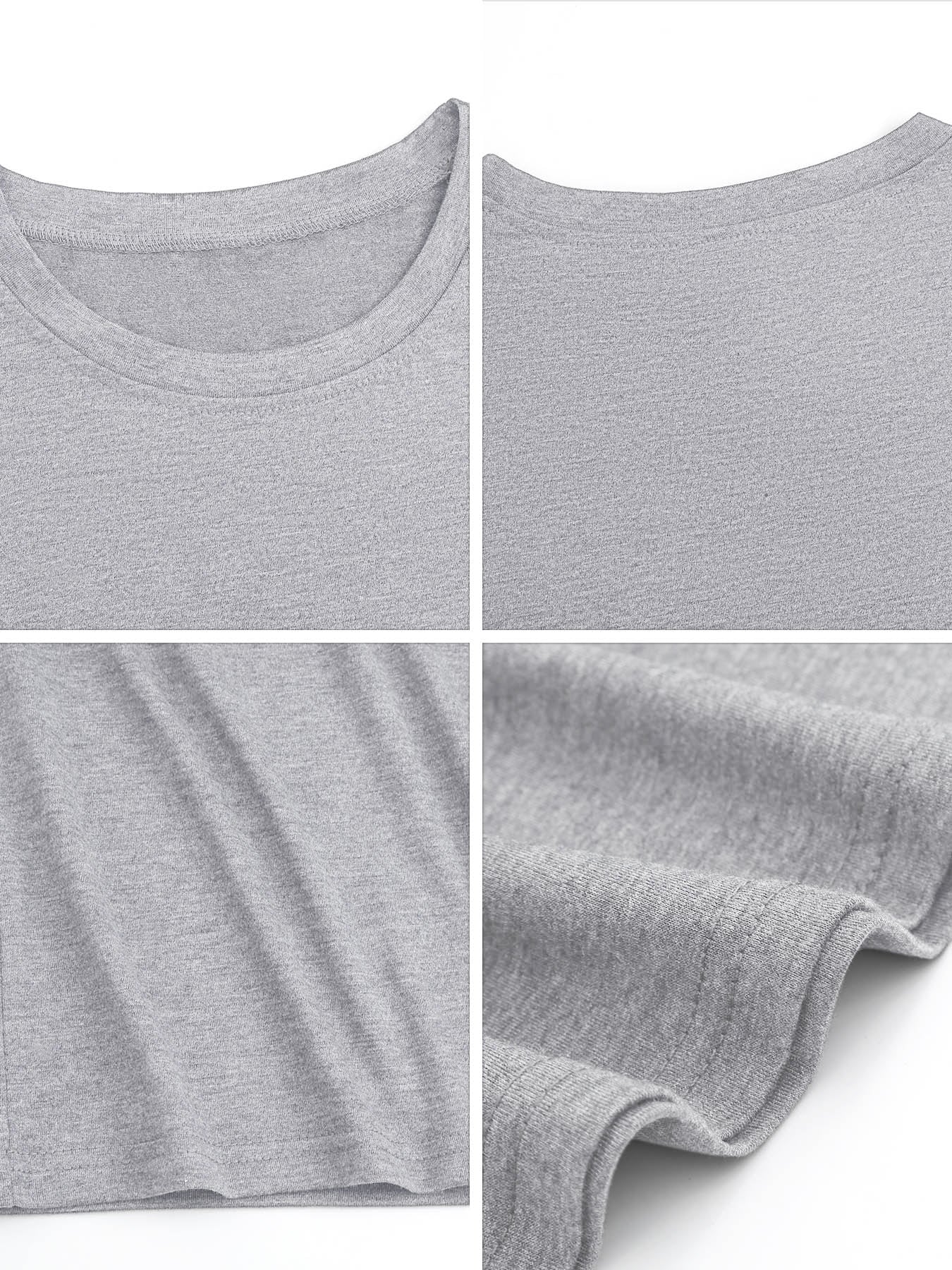 180g pure cotton crew neck long-sleeved shirt gray BACK