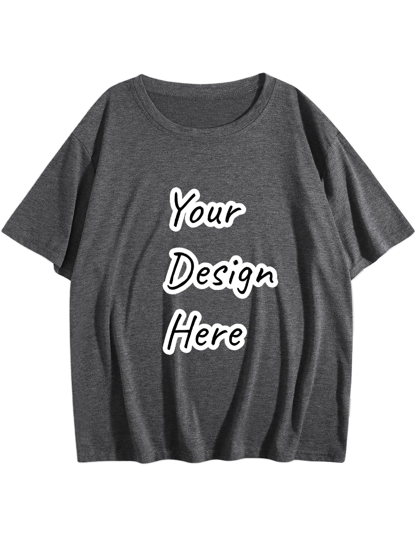Customizable Front Design Women's Short Sleeve Dark Gray