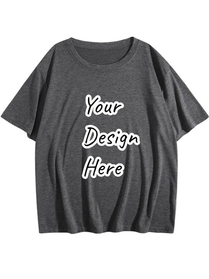 Customizable Front Design Women's Short Sleeve Dark Gray