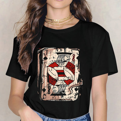Inkmay Casual Cotton T-shirt Card Design With Red Crosses Unisex T-shirtHeritage Fitted T-Shirt