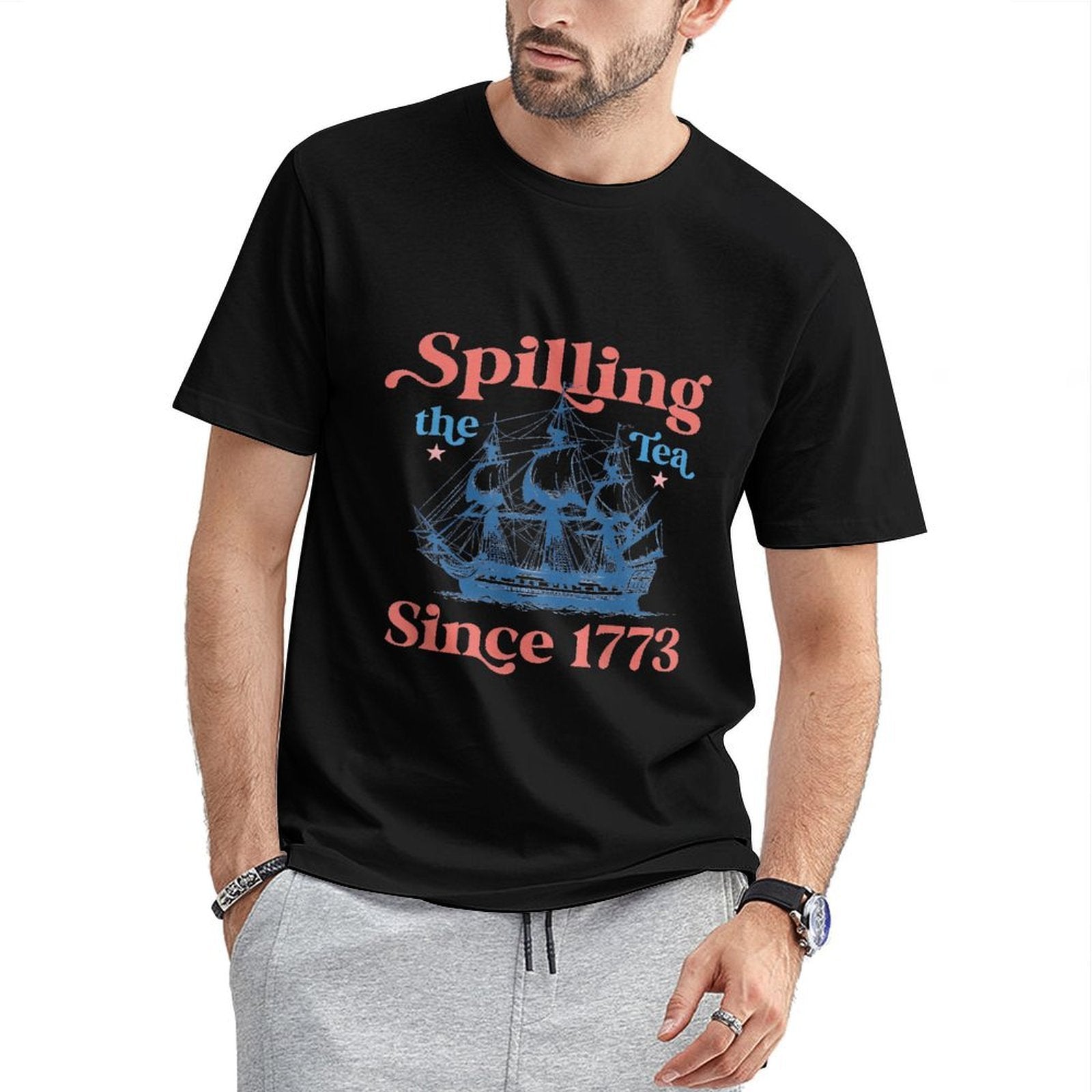Inkmay Casual  Cotton T-shirt Spilling The Tea Since Seventeen Unisex T-shirtEssentialFit Fundraising T-Shirt