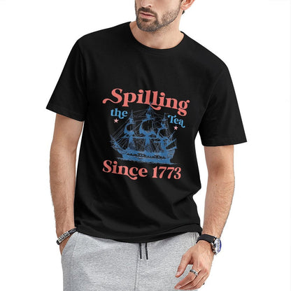 Inkmay Casual  Cotton T-shirt Spilling The Tea Since Seventeen Unisex T-shirtEssentialFit Fundraising T-Shirt