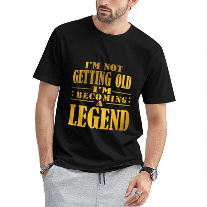 Inkmay Casual Cotton T-shirt Becoming A Legend Print Design Art Unisex T-shirtCrewneck Logo-Ready T-Shirt