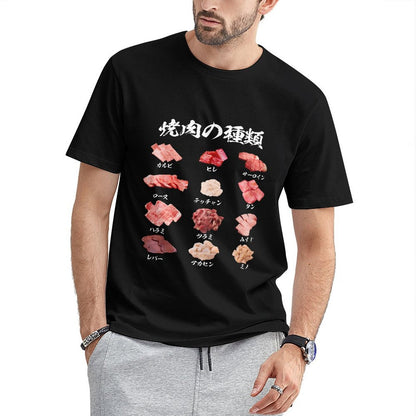Inkmay Casual Cotton T-shirt Meat Varieties Displayed In Rows Unisex T-shirtPlain TimelessComfort T-Shirt