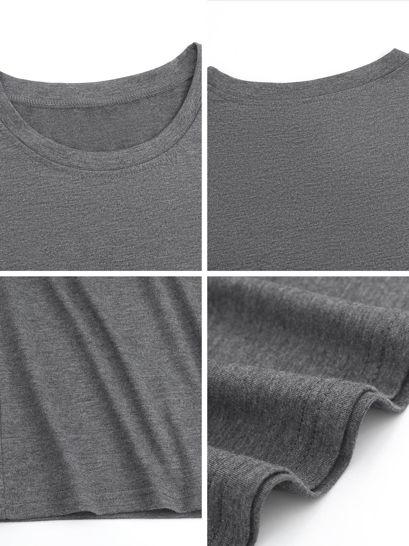 Custom-made comfortable crew neck long-sleeved T-shirt, dark gray