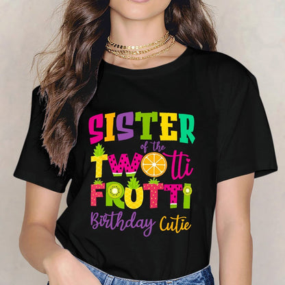 Inkmay Casual Cotton T-shirt Twot Fruitti Colorful Fruit Pattern Design Unisex T-shirtYearRound Classic Fit T-Shirt