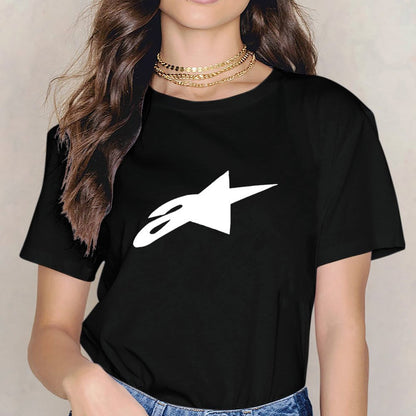 Inkmay Casual Cotton T-shirt Abstract White Logo On Gray Background Unisex T-shirtStandard Signature T-Shirt