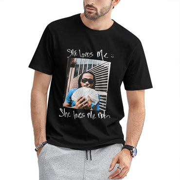 Inkmay Casual Cotton T-shirt Man Holding Money With Sunglasses On Unisex T-shirtModernFit Pocket Tee T-Shirt