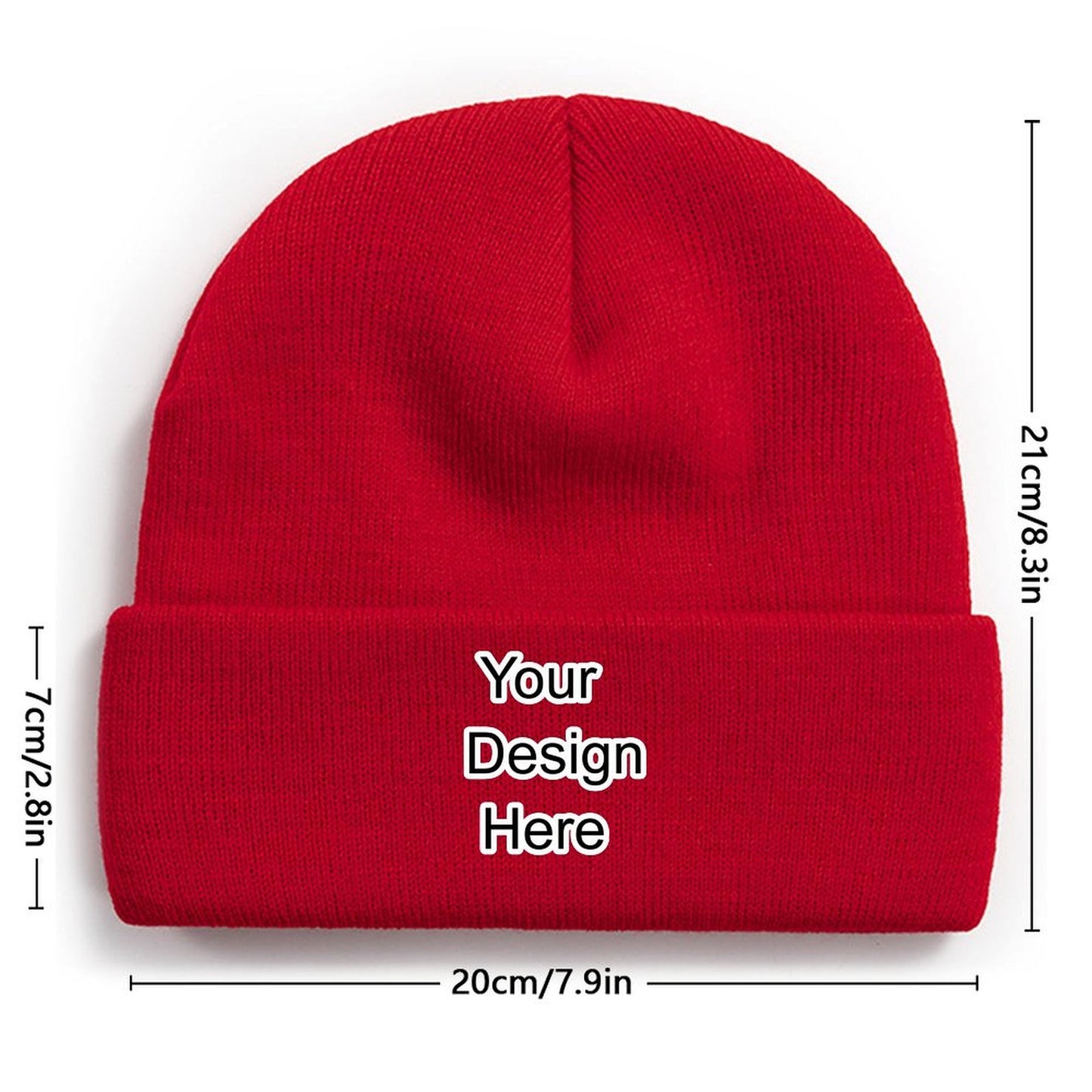 Custom red knitted hat