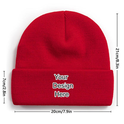 Custom red knitted hat
