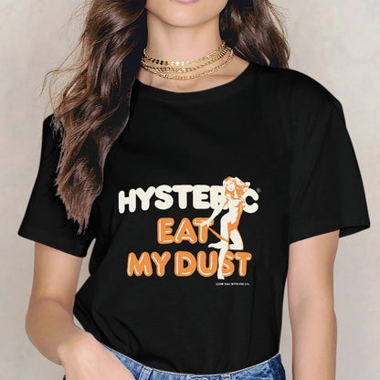 Inkmay Casual Cotton T-shirt Eat My Dust Orange Background Design Unisex T-shirtTrueFit Lifestyle T-Shirt