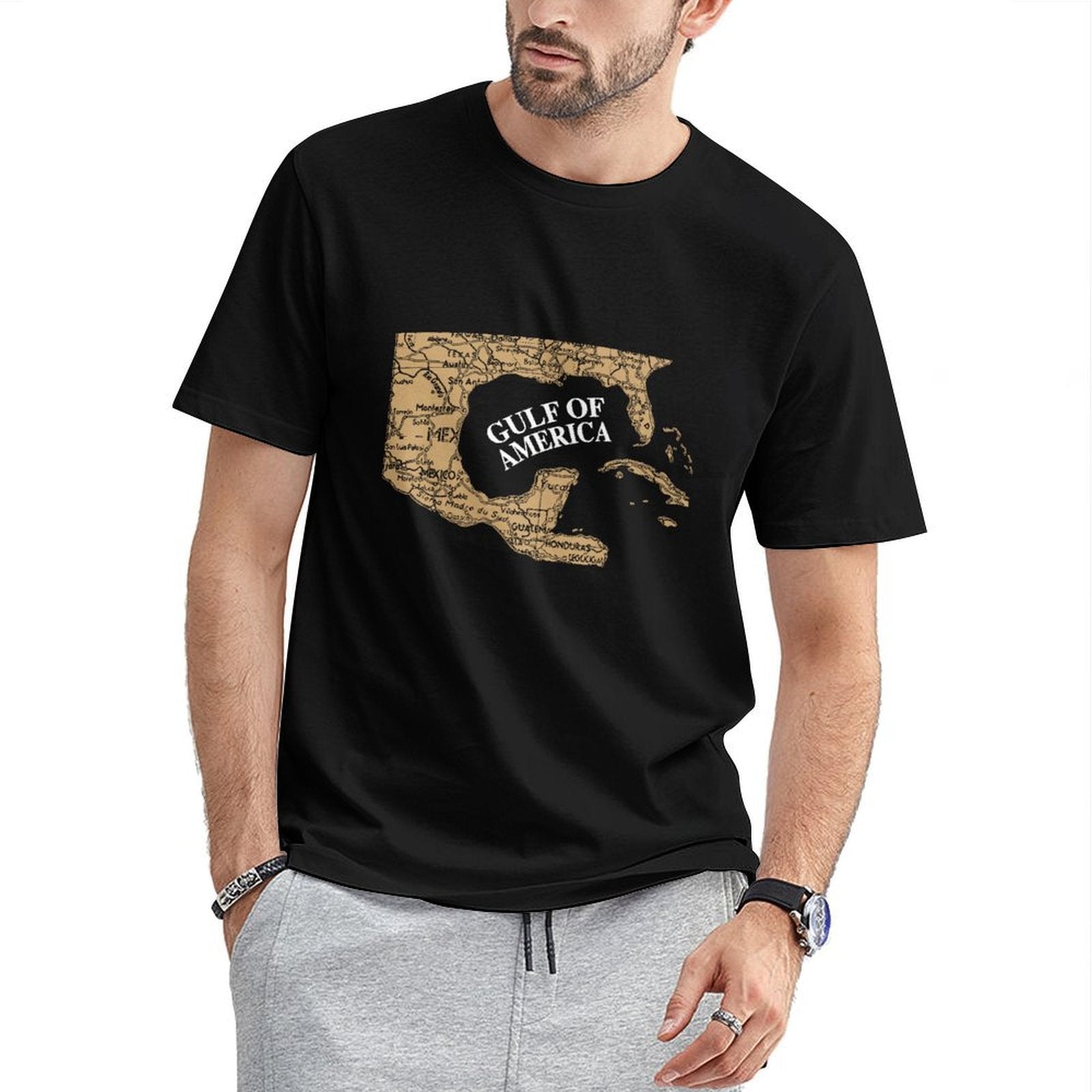 Inkmay Casual Cotton T-shirt Map Of Central America And Unisex T-shirtSlim Fit TrueStyle T-Shirt
