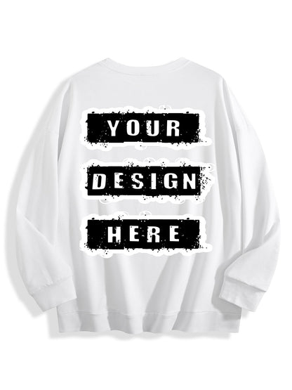 240g Crew Neck Sweatshirt - White-back
