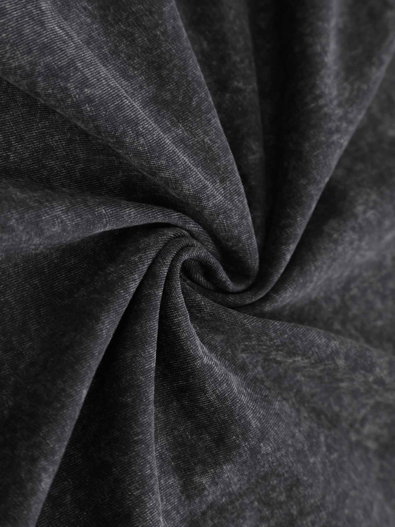 230gsm Printed 100% Cotton Pre-washed T-Shirt, Front Print in Black