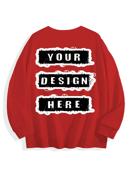 240g Crew Neck Sweatshirt - Dark Red-back