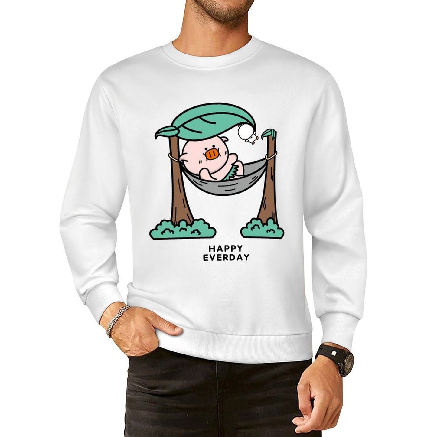 Front Patterned Long Sleeve TopEverydayComfort CityStyle