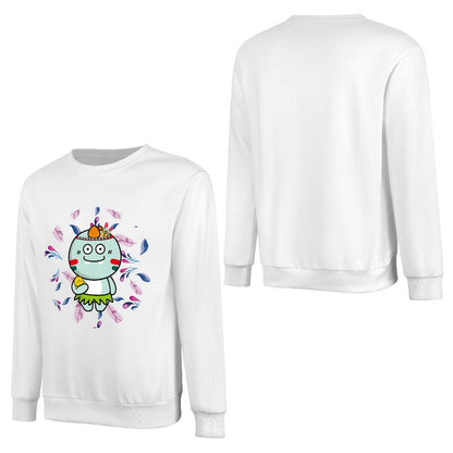 Front Patterned Long Sleeve TopBasicSeries Solid