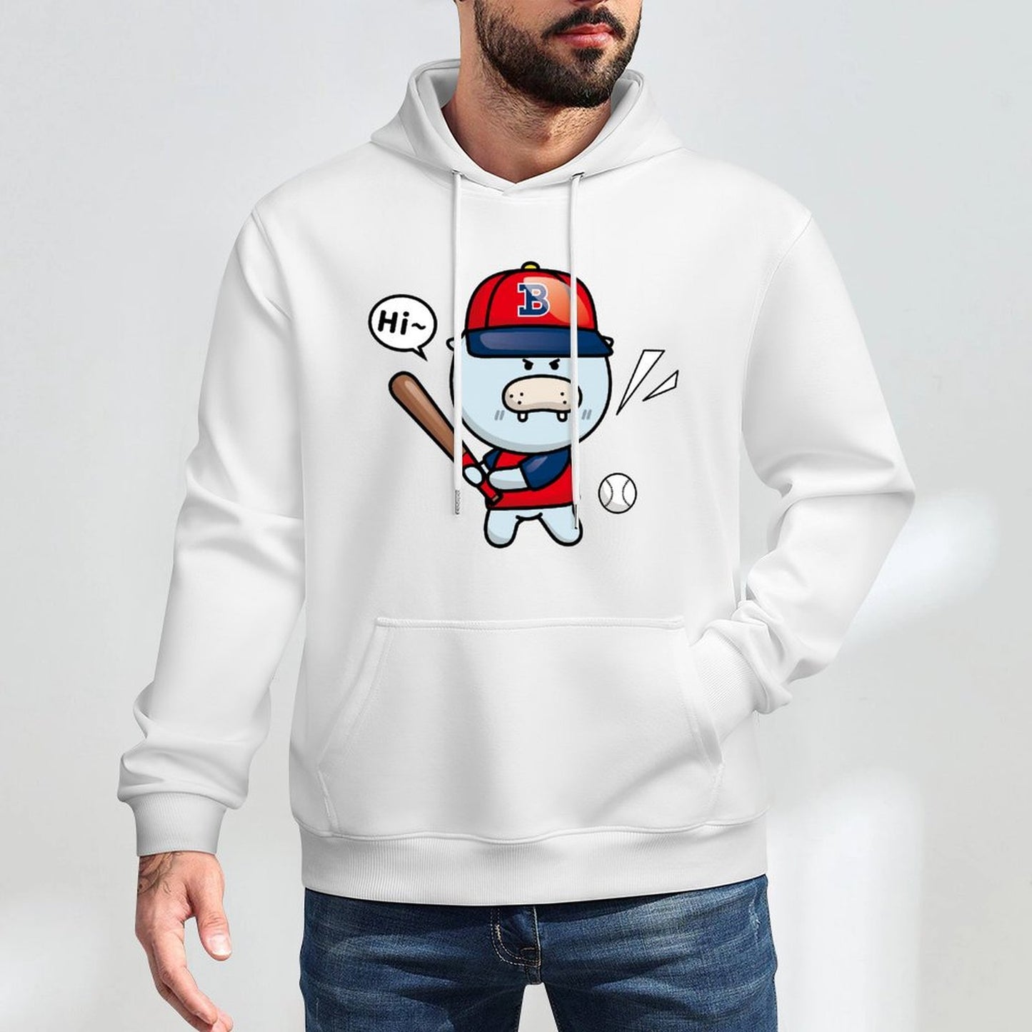 Oversized Neutral Front Graphic Hoodies