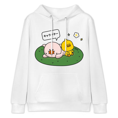 LooseFit Tear-Resistant Front Graphic Hoodies