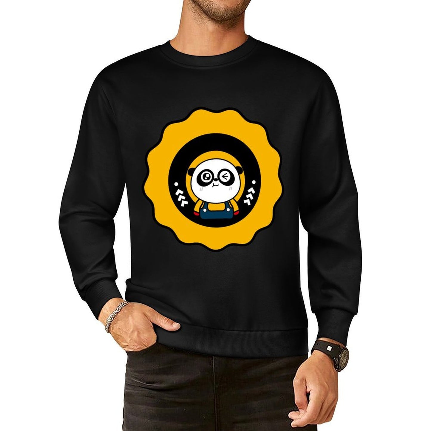 Front Patterned Long Sleeve TopClean Edges High-Quality