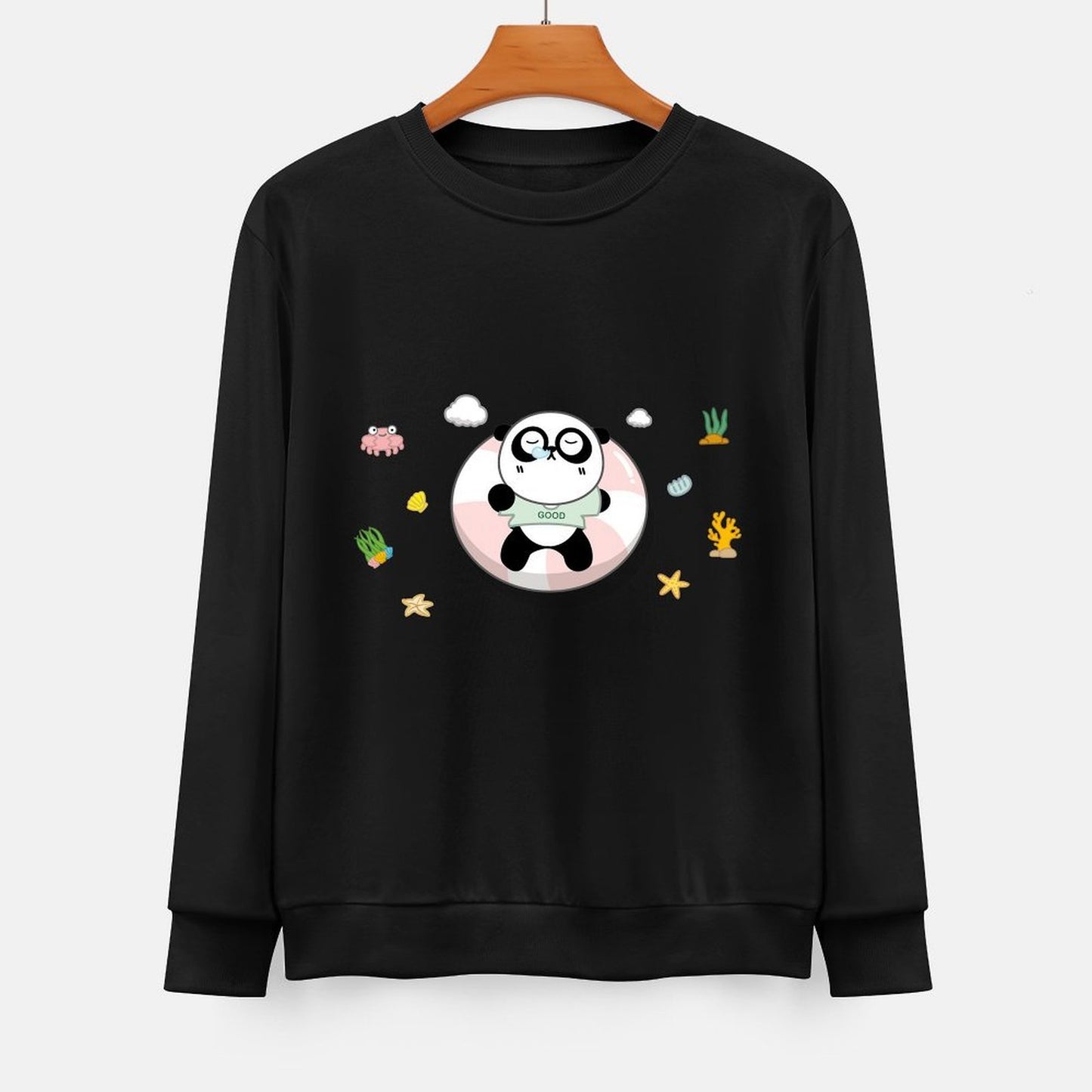 Front Patterned Long Sleeve TopLooseFit Breathable