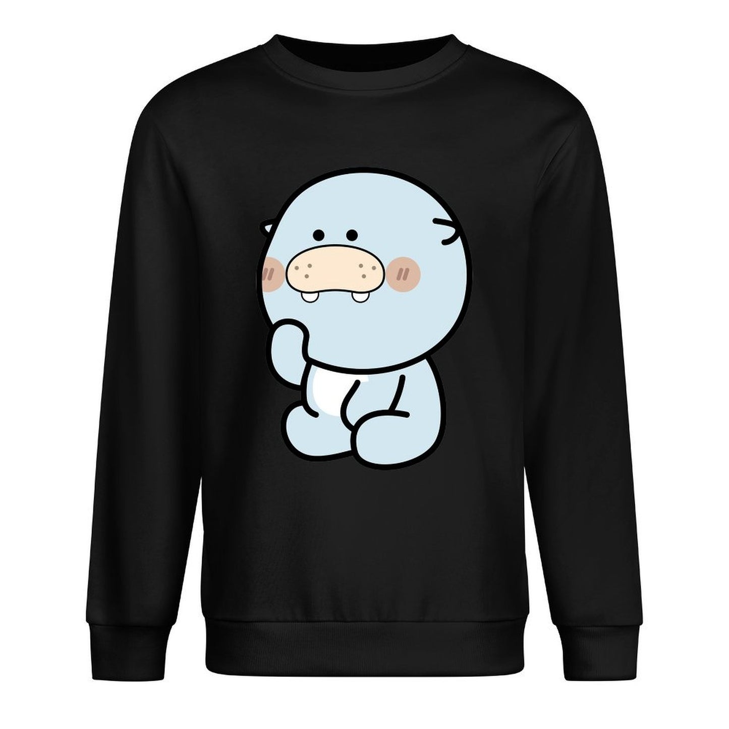 Front Patterned Long Sleeve TopSolid Oversized