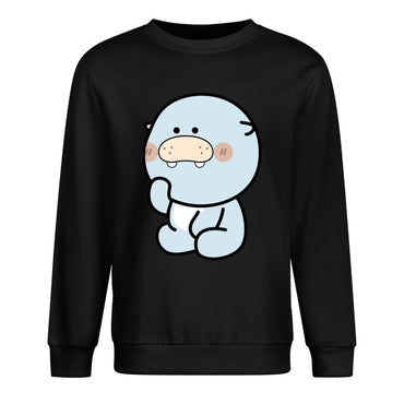 Front Patterned Long Sleeve TopSolid Oversized