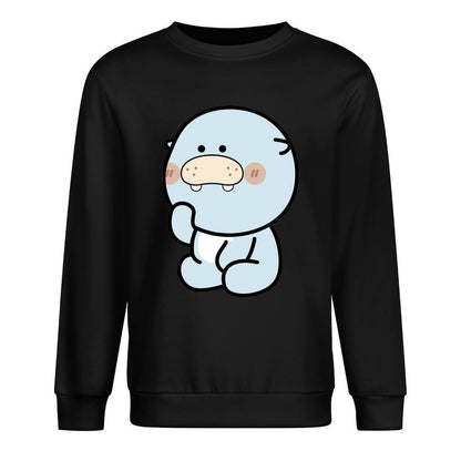 Front Patterned Long Sleeve TopSolid Oversized