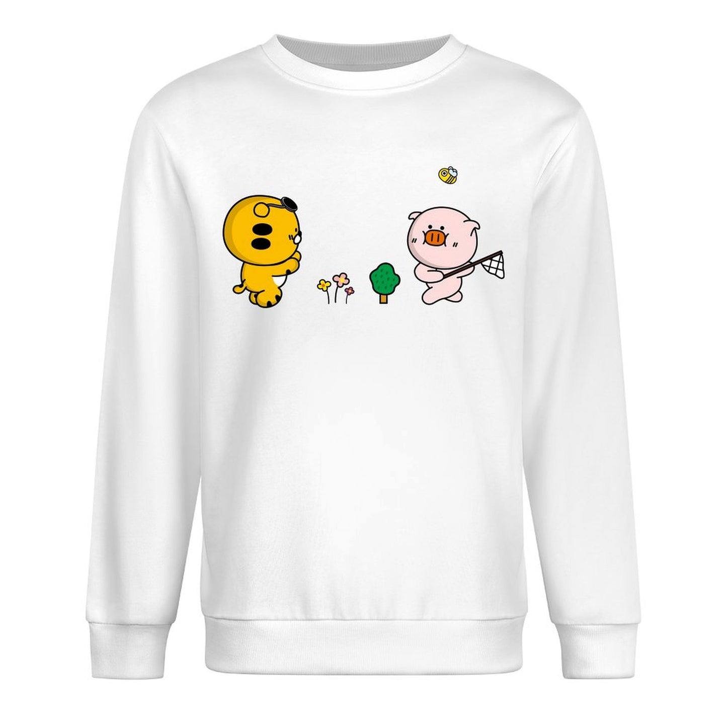 Front Patterned Long Sleeve TopFitted Heat-Transfer