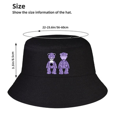 Sleek Black Bucket Hat with Tonal Print Design