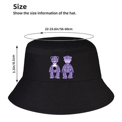 Sleek Black Bucket Hat with Tonal Print Design