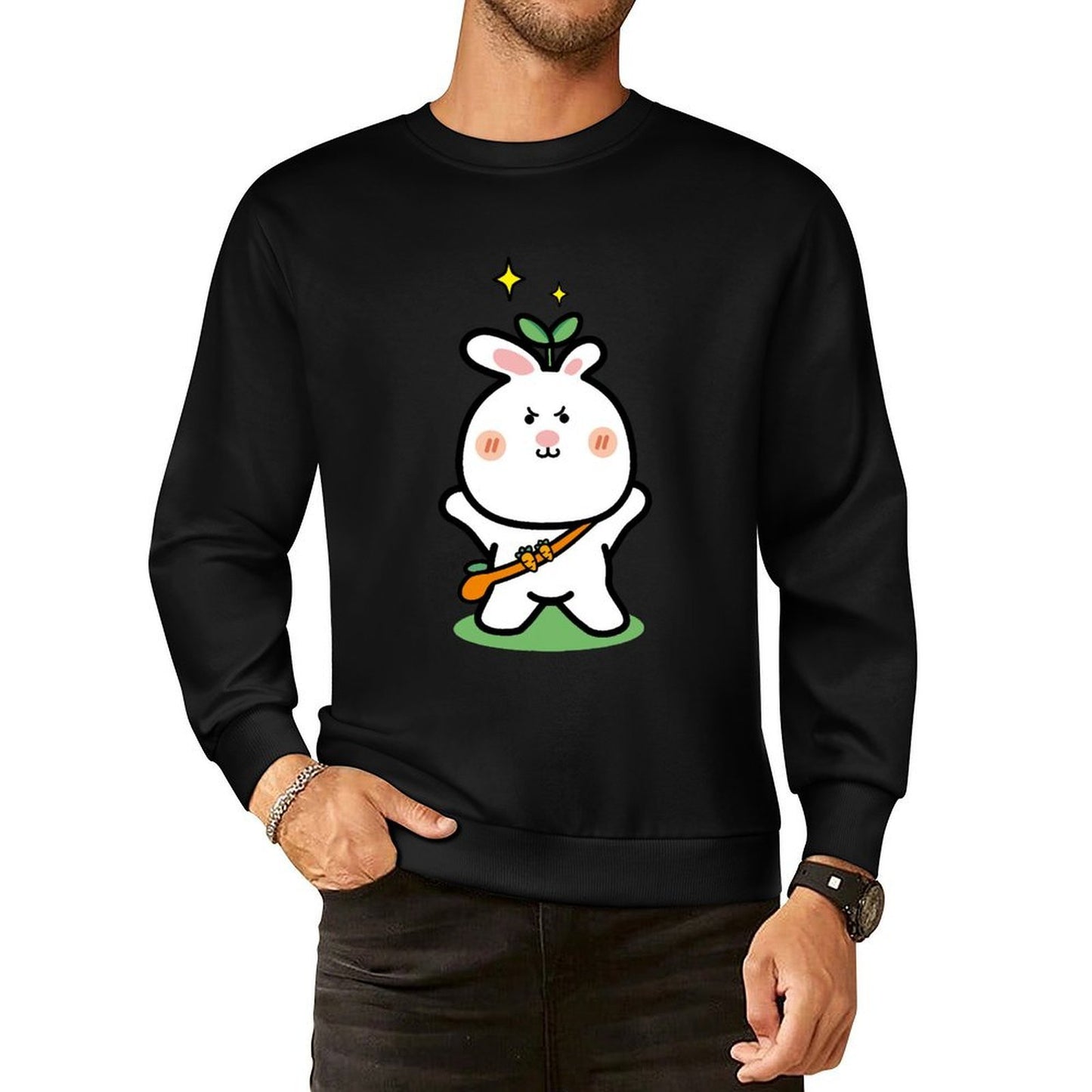 Front Patterned Long Sleeve TopSoft Tear-Resistant