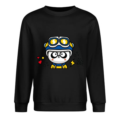 Front Patterned Long Sleeve TopPromotional Oversized