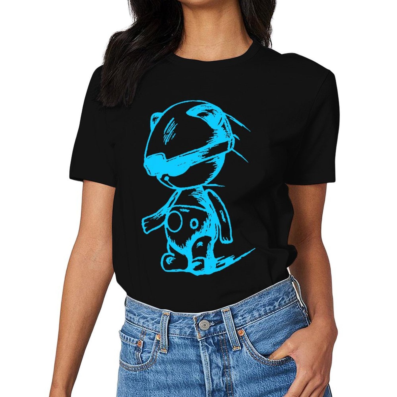 Inlex Bear T-shirtsStreetStyle Double-Stitched T-Shirt