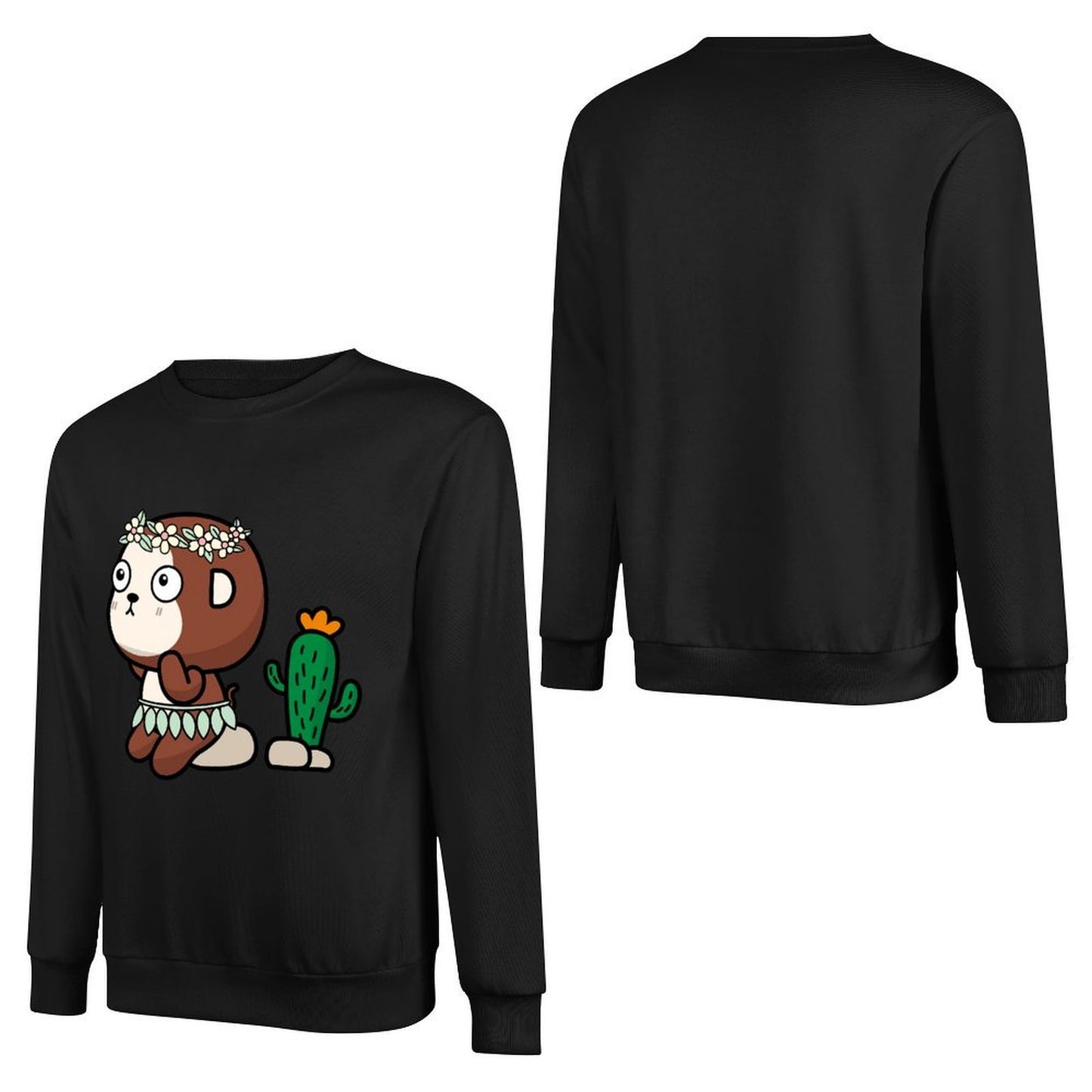 Front Patterned Long Sleeve TopSoft Batch-Printed