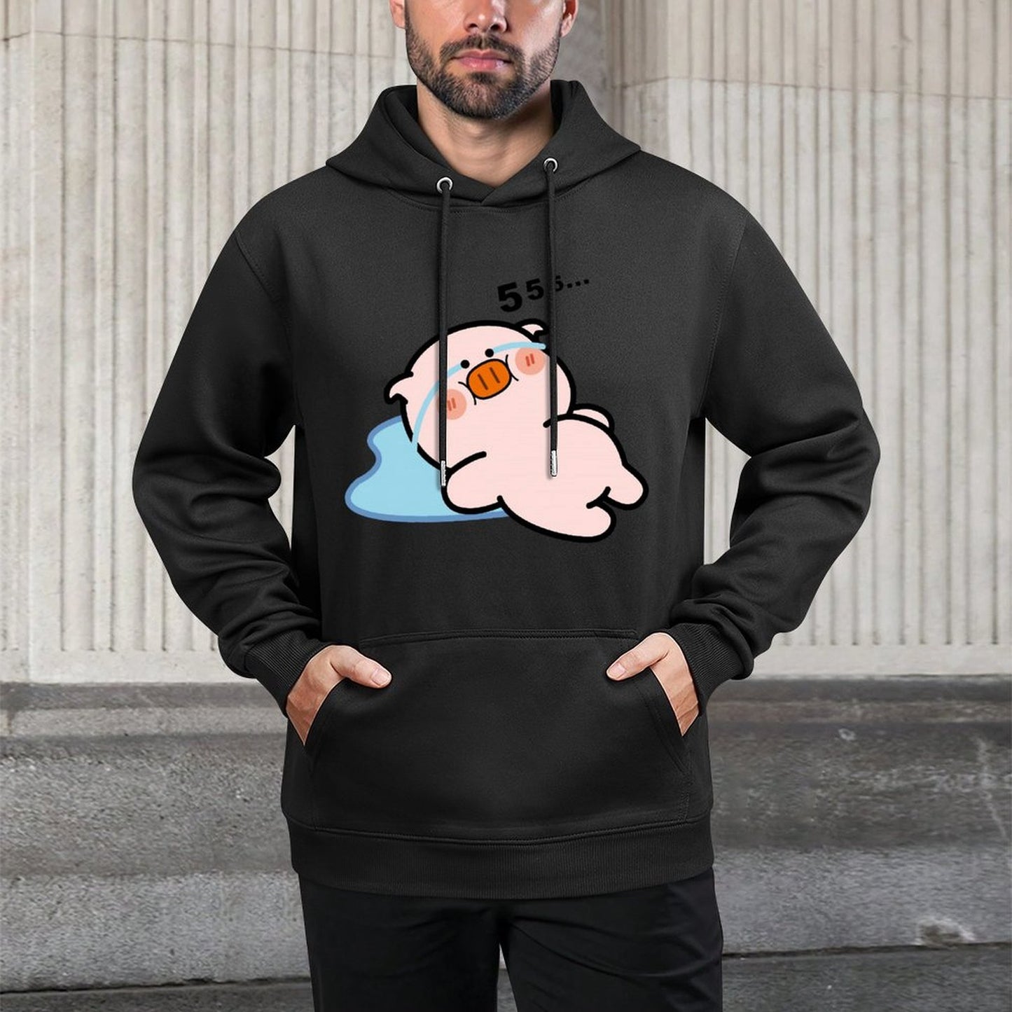 Crisp Print Minimalist Front Graphic Hoodies