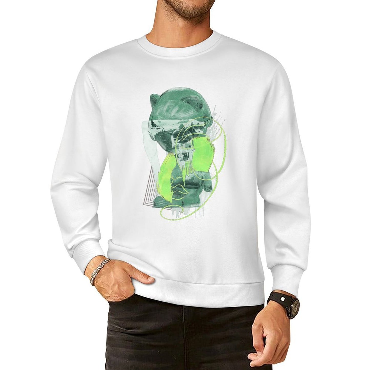 Long Sleeve With Front PatternCasual Crew Neck
