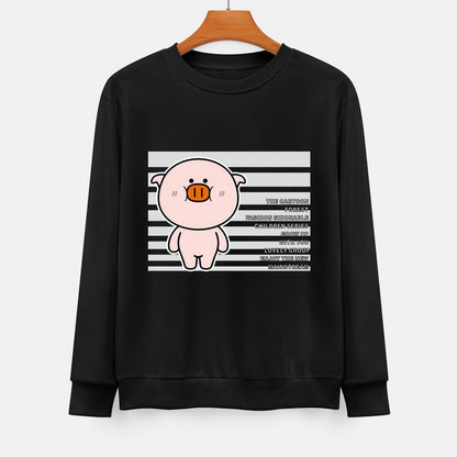  Front Patterned Long Sleeve TopFitted Oversized