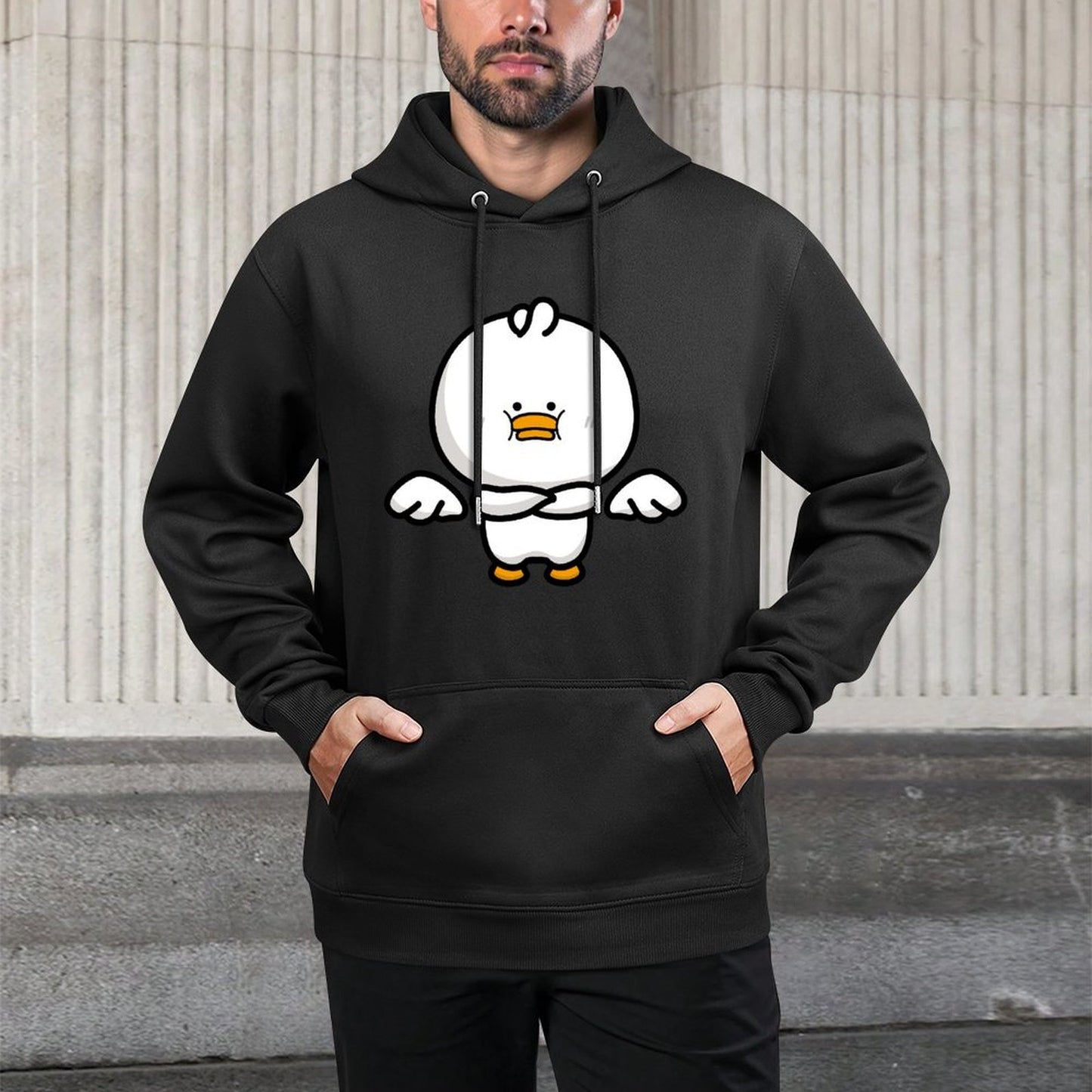 Logo-Ready Retro Front Graphic Hoodies