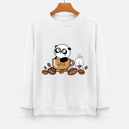 Front Patterned Long Sleeve TopOutdoor LooseFit