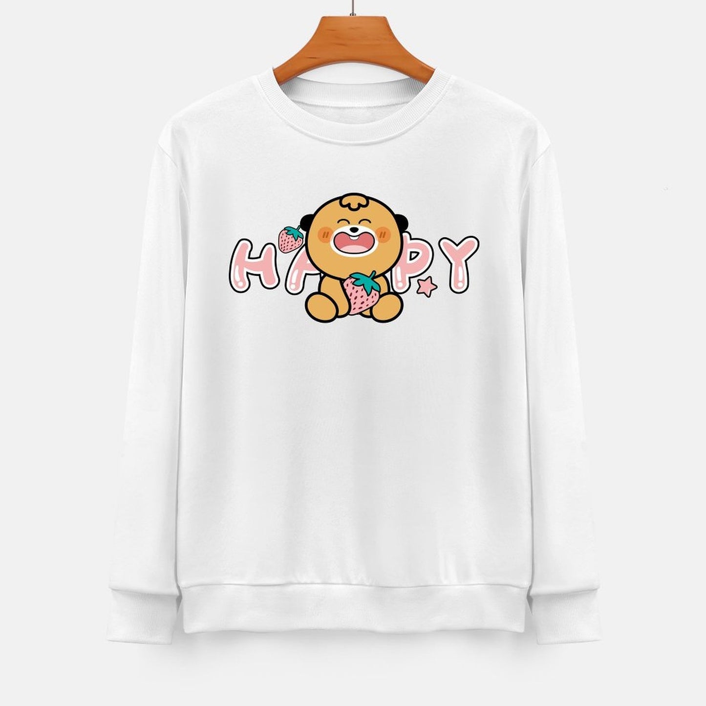 Front Patterned Long Sleeve TopComfort Solid