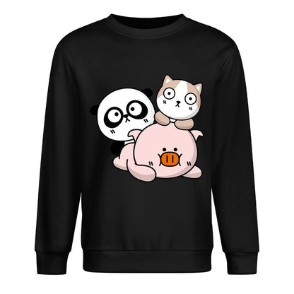 Front Patterned Long Sleeve TopVibrant Colors Relaxed Fit