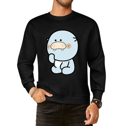 Front Patterned Long Sleeve TopSolid Oversized