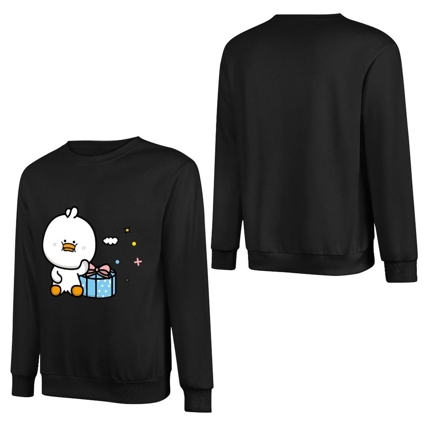 Front Patterned Long Sleeve TopColorfast Batch-Printed